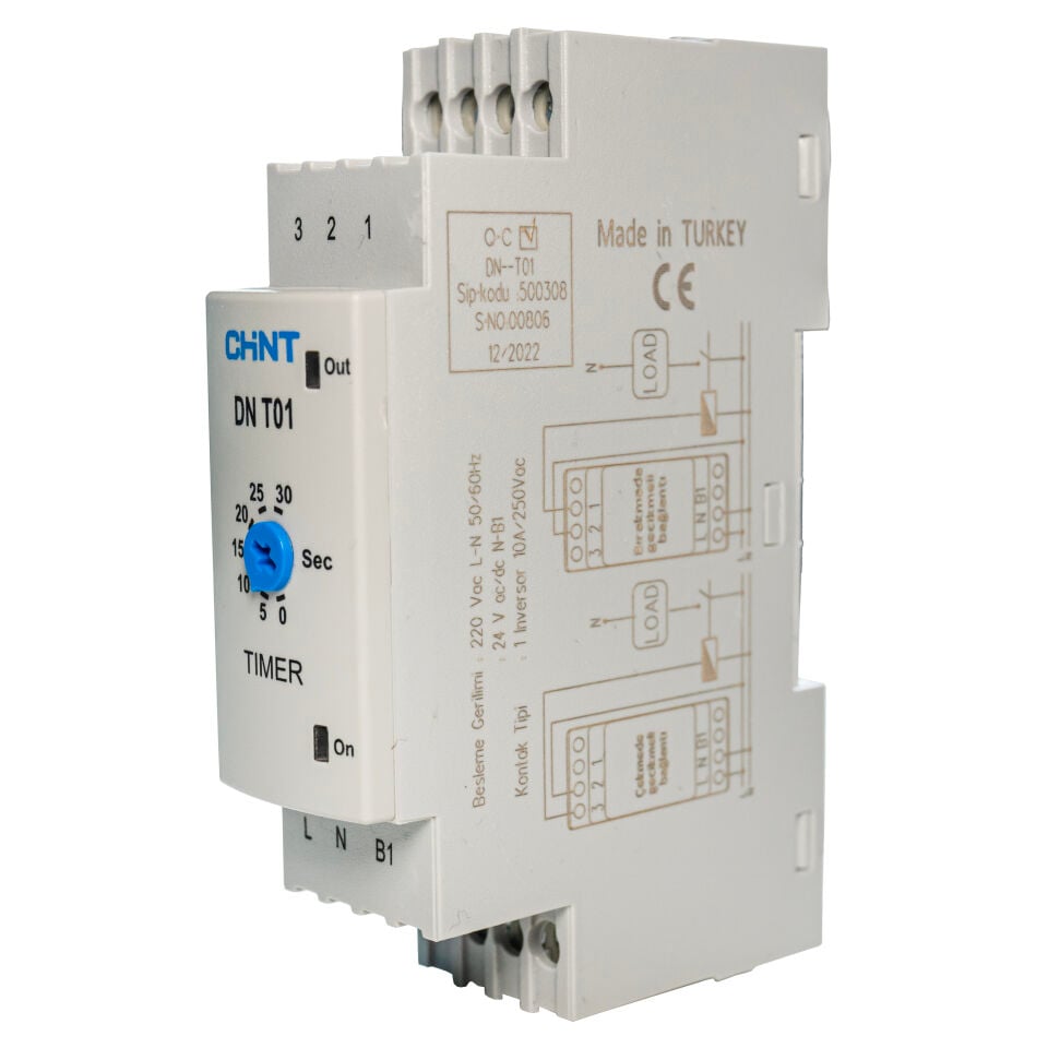 DN-T03 Zaman Rölesi, 0,06 sn - 30 saat 220 VAC