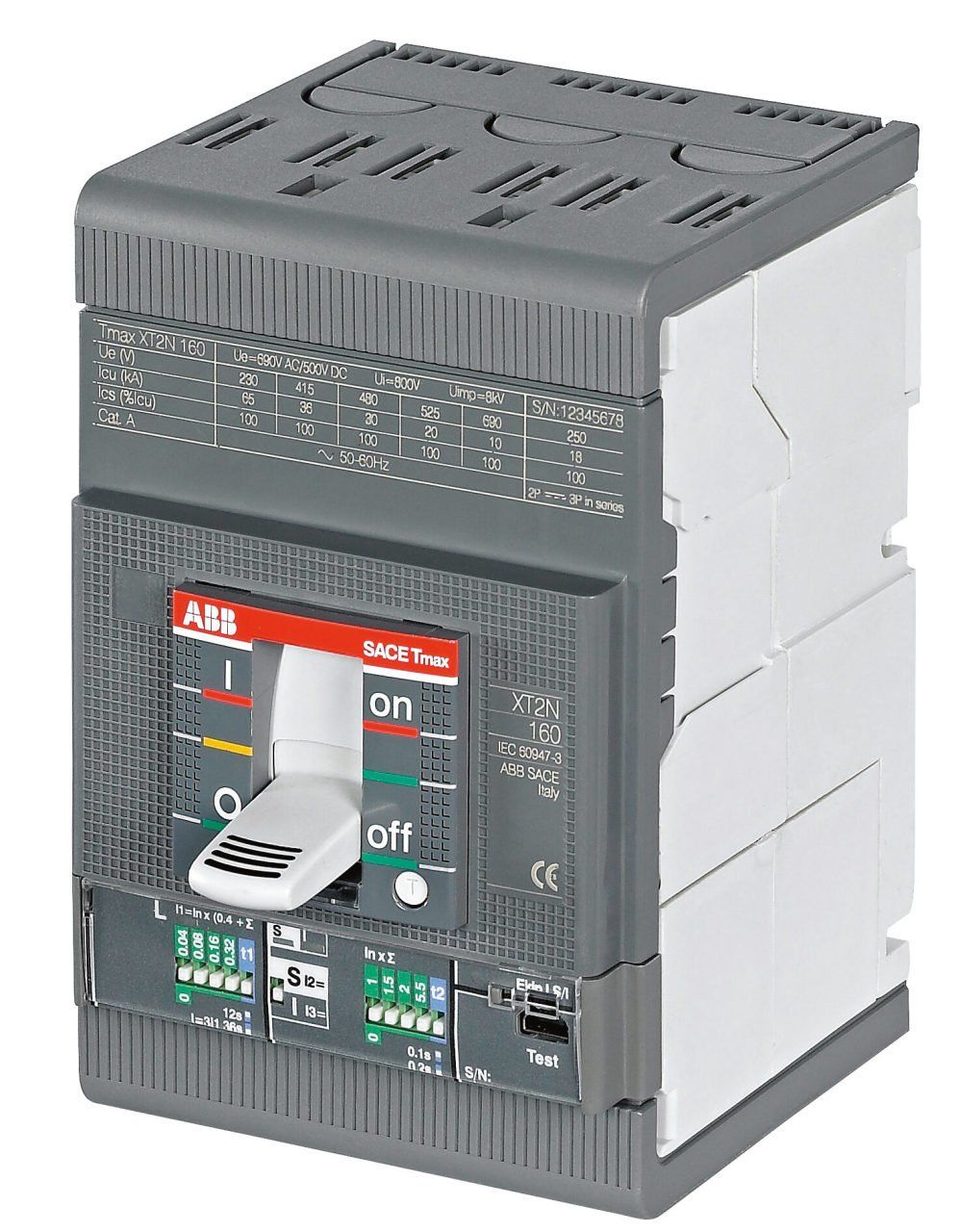 XT2S 52A 50kA 3P Im=314-728A manyetik kompakt şalt
