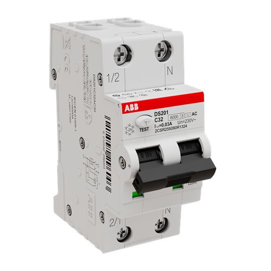 DS201-C32AC30 2*32A 6kA C 30mA K.A.K