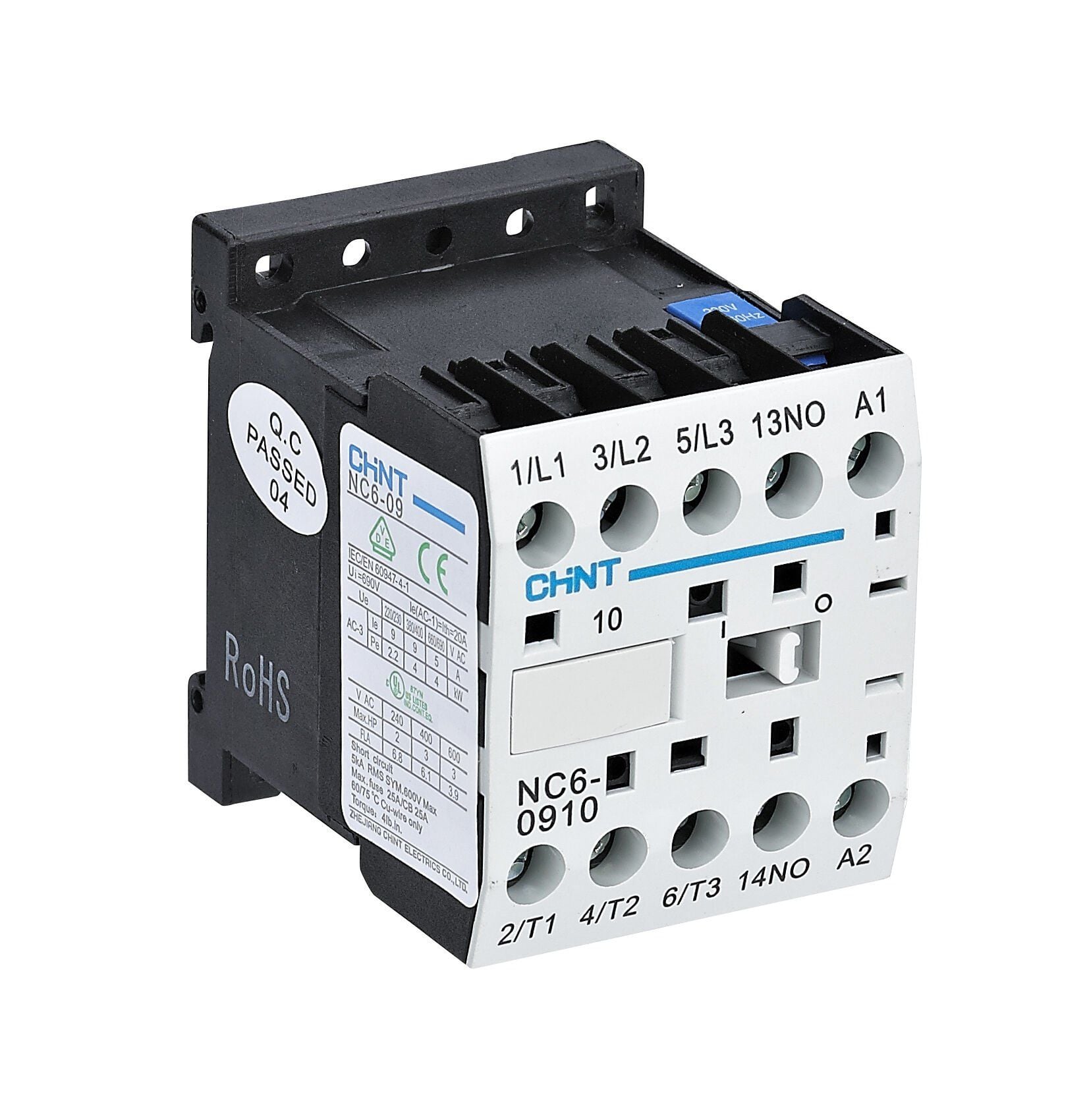 3P 220 V AC NC6-0901M, Mini Kontaktör 4W, 1NK