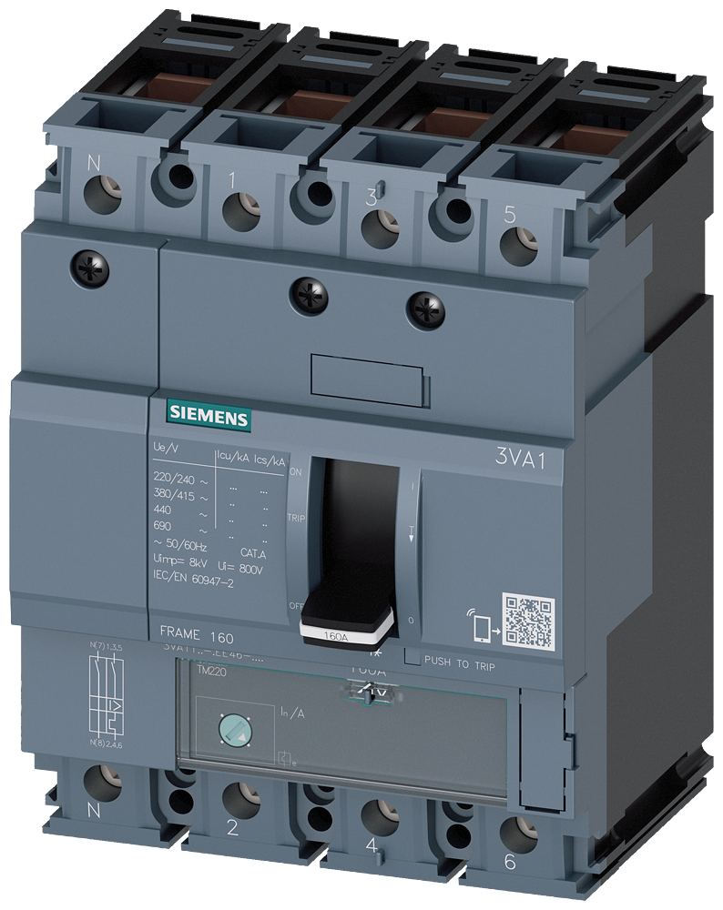 Kompakt Şalter;3VA11,36kA,100A,TM220,ATFM TM220,4P
