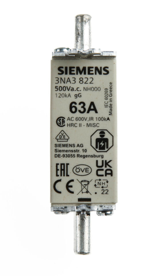 NH-Bıçaklı Sigorta Buşon;63A;Boy 000;Genişlik 21mm