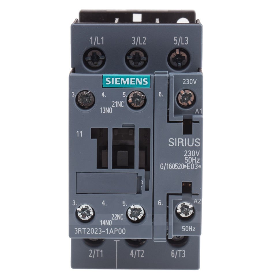 3P Sirius Kont.; AC 230V Bobinli; 4 KW; 1NO+1NC